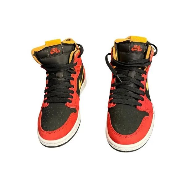 Nike Air Jordan 1 High Retro Basketball Sneakers Red Black Yellow Size‎ …