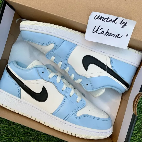 Nike Air Jordan 1 Low GS ice blue shoes