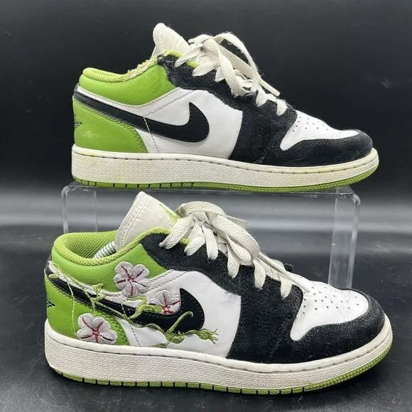 Nike Air Jordan 1 Low SE GS Floral Vines Girls 4Y DQ8389-100 casual streetwear