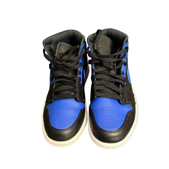Nike Air Jordan 1 Mid Royal Blue Black Basketball Sneakers Athletic Size…