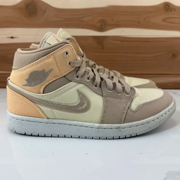 Nike Air Jordan 1 Mid SE Women's 8 DV0427-102 Celestial Gold Peach Shoes