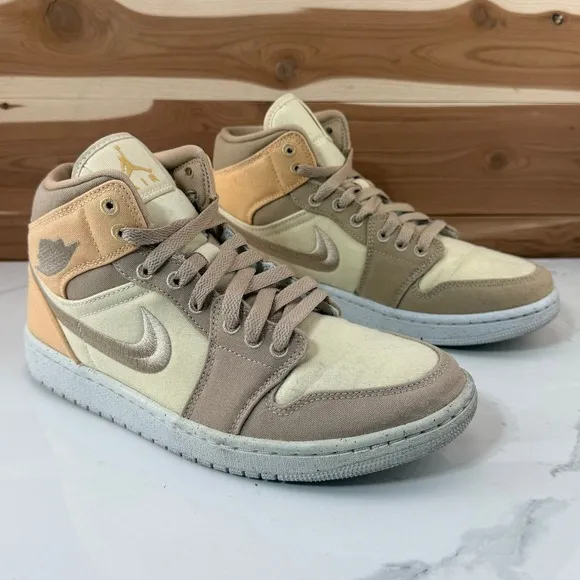 Nike Air Jordan 1 Mid SE Women's 8 DV0427-102 Celestial Gold Peach Shoes