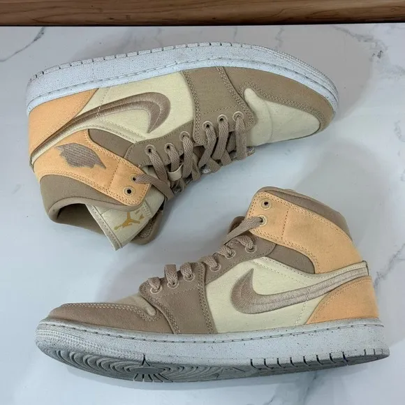 Nike Air Jordan 1 Mid SE Women's 8 DV0427-102 Celestial Gold Peach Shoes