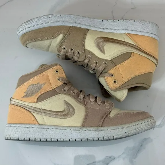 Nike Air Jordan 1 Mid SE Women's 8 DV0427-102 Celestial Gold Peach Shoes