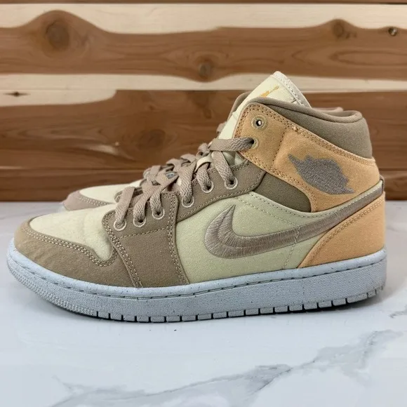 Nike Air Jordan 1 Mid SE Women's 8 DV0427-102 Celestial Gold Peach Shoes