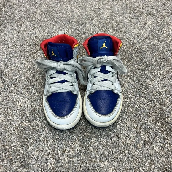 Nike air Jordan 1 mid toddler 11c white royal blue orange sneakers streetwear