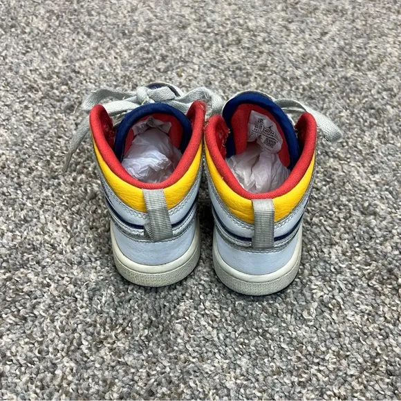 Nike air Jordan 1 mid toddler 11c white royal blue orange sneakers streetwear