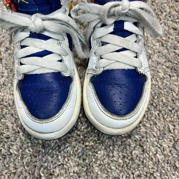 Nike air Jordan 1 mid toddler 11c white royal blue orange sneakers streetwear