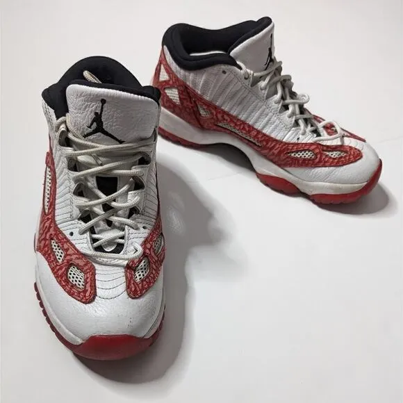 Nike Air Jordan 11 Low Basketball Shoes Red and White Size 7.5