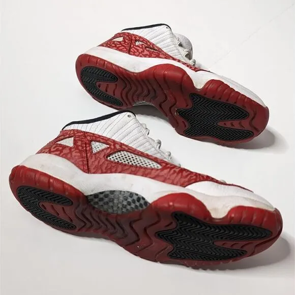 Nike Air Jordan 11 Low Basketball Shoes Red and White Size 7.5