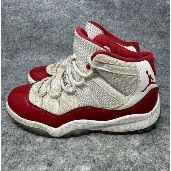 Nike Air Jordan 11 Retro GS Shoes Boys 1Y Cherry Red 378038-116 Sneakers Youth