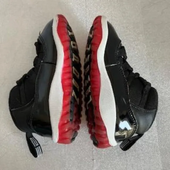 Nike Air Jordan 11 XI Bred TD 2019 Shoes Sneakers Size 7 Toddler
