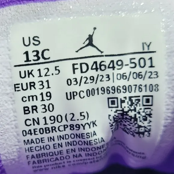 NIKE AIR JORDAN 13 RETRO GS TODDLER KIDS PURPLE VENOM SHOES SIZE 13C FD4649-501