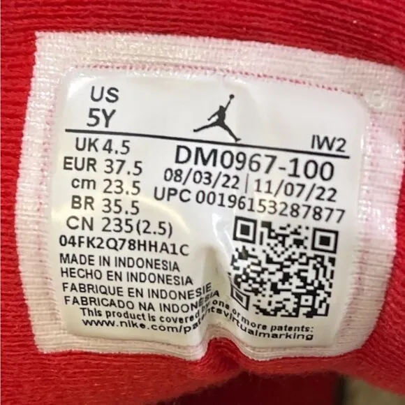 Nike Air Jordan Boy's White Shoes/Sneakers Size 5Y SKU 5061
