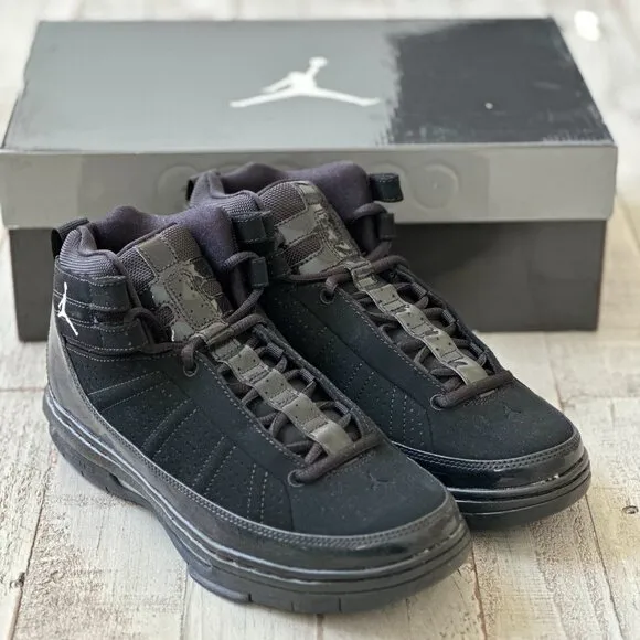 Nike Air Jordan Flight Team GS Black Sneakers Shoes 395467-001 NIB RARE 6.5Y 8W
