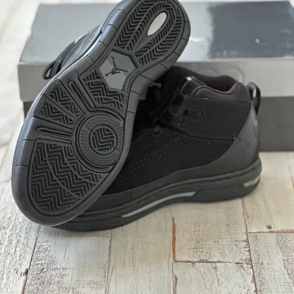 Nike Air Jordan Flight Team GS Black Sneakers Shoes 395467-001 NIB RARE 6.5Y 8W