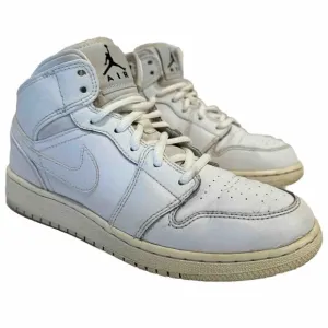 Nike Air Jordan Sneakers Mid Triple White 554725 110 High Top Shoes Size 4.5 Y