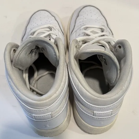 Nike Air Jordan Sneakers Mid Triple White 554725 110 High Top Shoes Size 4.5 Y