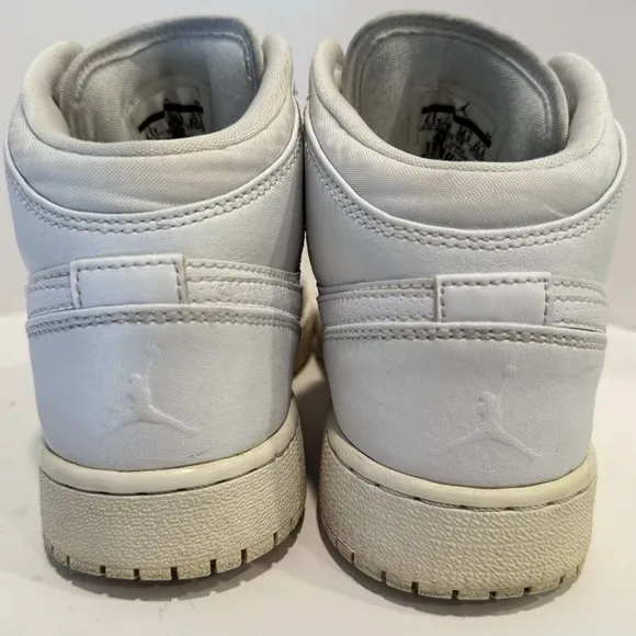 Nike Air Jordan Sneakers Mid Triple White 554725 110 High Top Shoes Size 4.5 Y