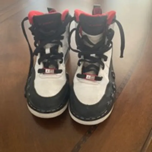 Nike Air Jordans Boys Shoes, Size Y5.5, White/Black