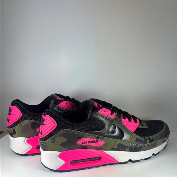 Nike Air Max 90 Camo Pack Sequoia Black Hyper Pink Men’s Size 9 Sneakers Shoes