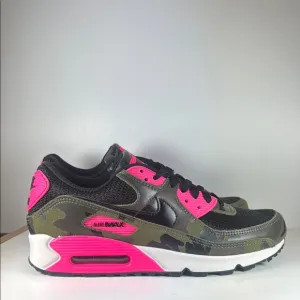 Nike Air Max 90 Camo Pack Sequoia Black Hyper Pink Men’s Size 9 Sneakers Shoes