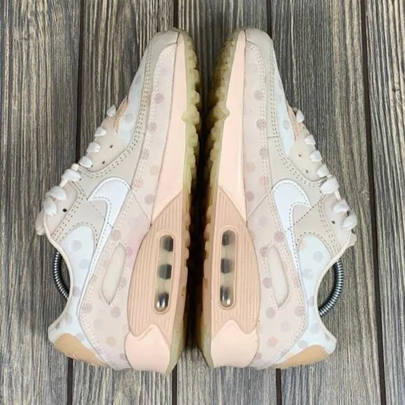 Nike Air Max 90 NRG Youth Shimmer Venn Diagram Polka Dot Pink Sail Sz 5.5 Shoes