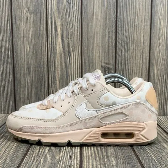 Nike Air Max 90 NRG Youth Shimmer Venn Diagram Polka Dot Pink Sail Sz 5.5 Shoes