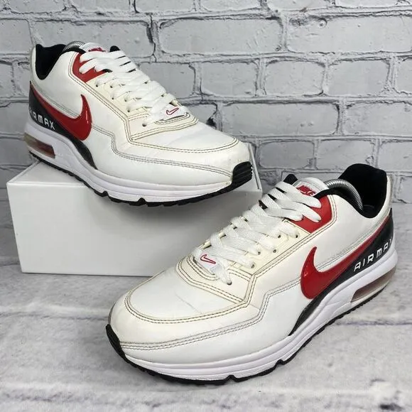 Nike Air Max LTD 3 Men's Size 9.5 White University Red Black Sneakers BV1171-100