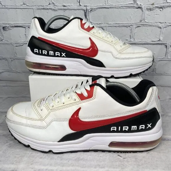 Nike Air Max LTD 3 Men's Size 9.5 White University Red Black Sneakers BV1171-100