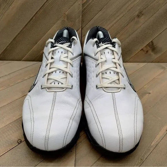 Nike Air Max Rejuvenate White Leather Golf Shoes Mens‎ Size 10 Vintage Spikes