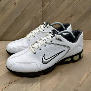 Nike Air Max Rejuvenate White Leather Golf Shoes Mens‎ Size 10 Vintage Spikes