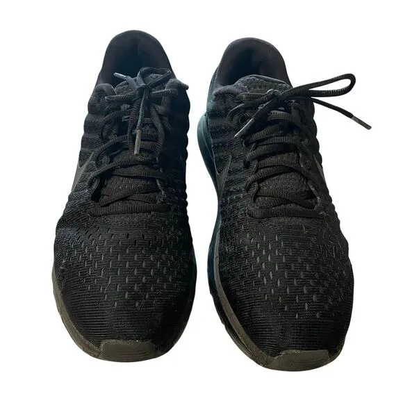 Nike Air Max Sneaker Men's Size 9.5 Lace Up Low Top 2017 Running Shoes Black
