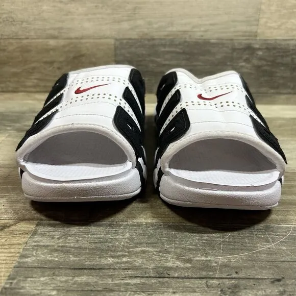Nike Air More Uptempo Slide Men's 9 White Red Black Sandal Shoes FB7815-100