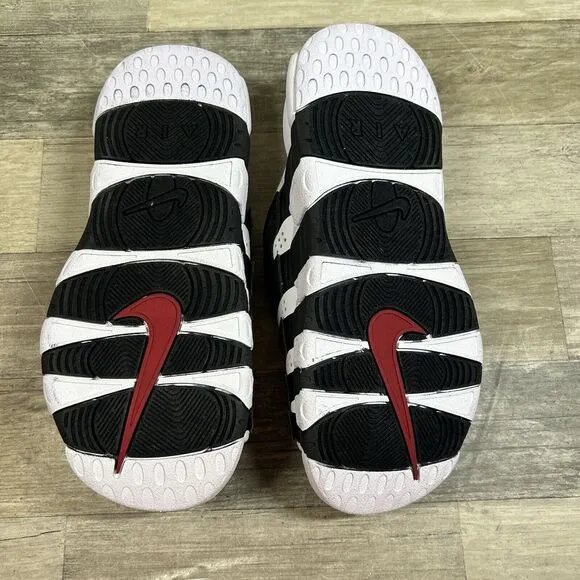 Nike Air More Uptempo Slide Men's 9 White Red Black Sandal Shoes FB7815-100