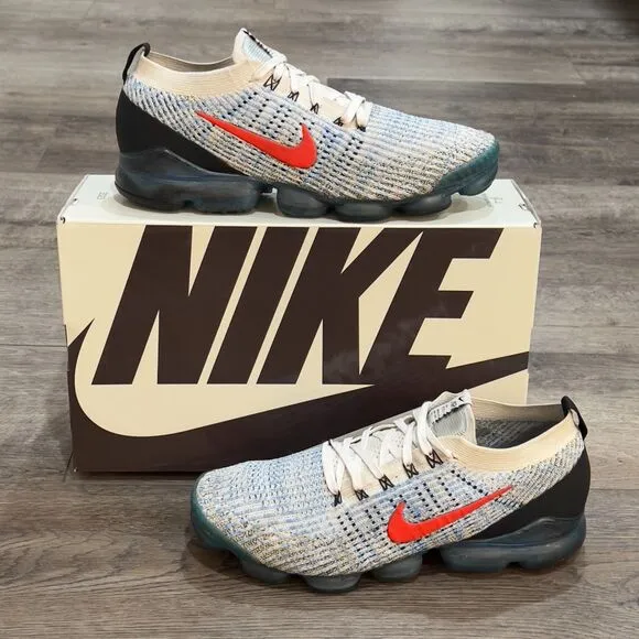 Nike Air VaporMax Flyknit 3 Photo Blue Club Gold Sneakers Shoes - Men's Size 13
