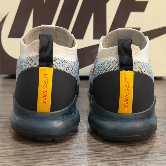 Nike Air VaporMax Flyknit 3 Photo Blue Club Gold Sneakers Shoes - Men's Size 13