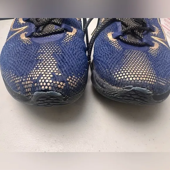 Nike Air Zoom BB NXT Men 8.5 Blue Gold Metallic Basketball Shoes Sneakers