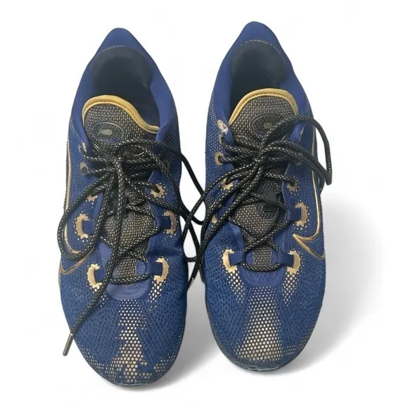 Nike Air Zoom BB NXT Men 8.5 Blue Gold Metallic Basketball Shoes Sneakers
