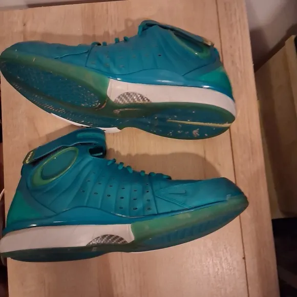 Nike Air Zoom Huarache 2K4 Mens Size 13 Green Teal High Top Basketball Shoes