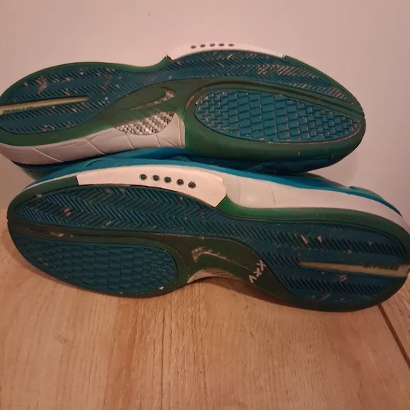 Nike Air Zoom Huarache 2K4 Mens Size 13 Green Teal High Top Basketball Shoes