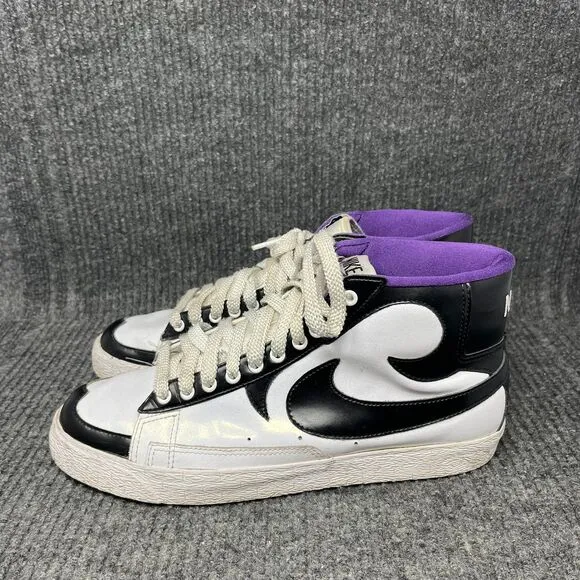 Nike Blazer High Wingtip Shoes Black White Purple 2009 Men’s 10.5 315877-100
