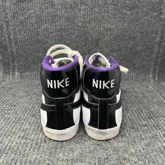 Nike Blazer High Wingtip Shoes Black White Purple 2009 Men’s 10.5 315877-100
