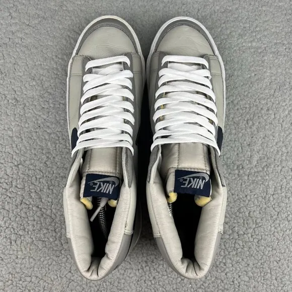 Nike Blazer Mid Mens 14 Shoes Grey Navy Blue White Vintage 2003 Y2K Sneakers 1