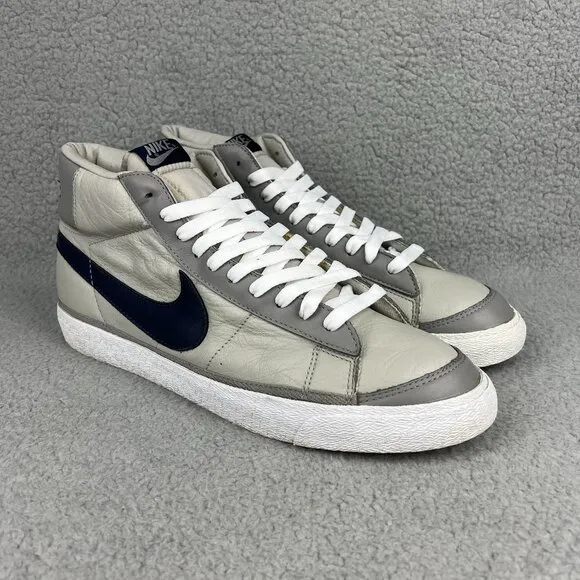 Nike Blazer Mid Mens 14 Shoes Grey Navy Blue White Vintage 2003 Y2K Sneakers 1