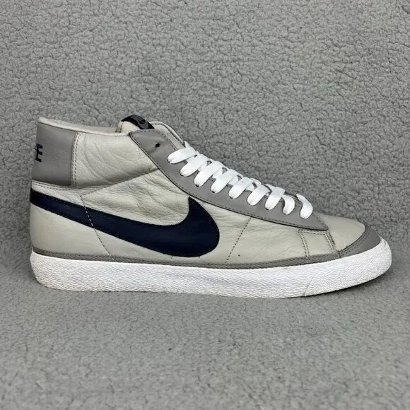 Nike Blazer Mid Mens 14 Shoes Grey Navy Blue White Vintage 2003 Y2K Sneakers 1