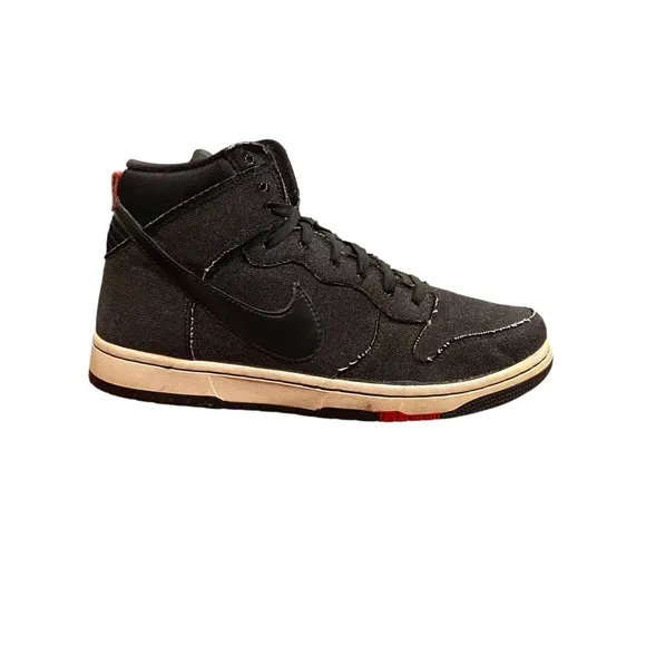 NIKE Dunk CMFT High Black Denim Basketball Athletic Shoes Size 9