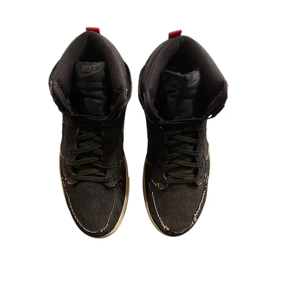 NIKE Dunk CMFT High Black Denim Basketball Athletic Shoes Size 9