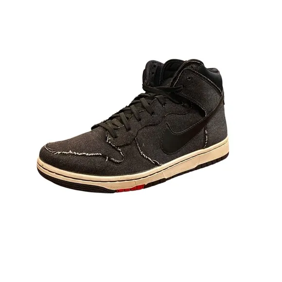 NIKE Dunk CMFT High Black Denim Basketball Athletic Shoes Size 9