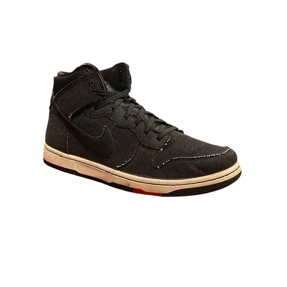NIKE Dunk CMFT High Black Denim Basketball Athletic Shoes Size 9